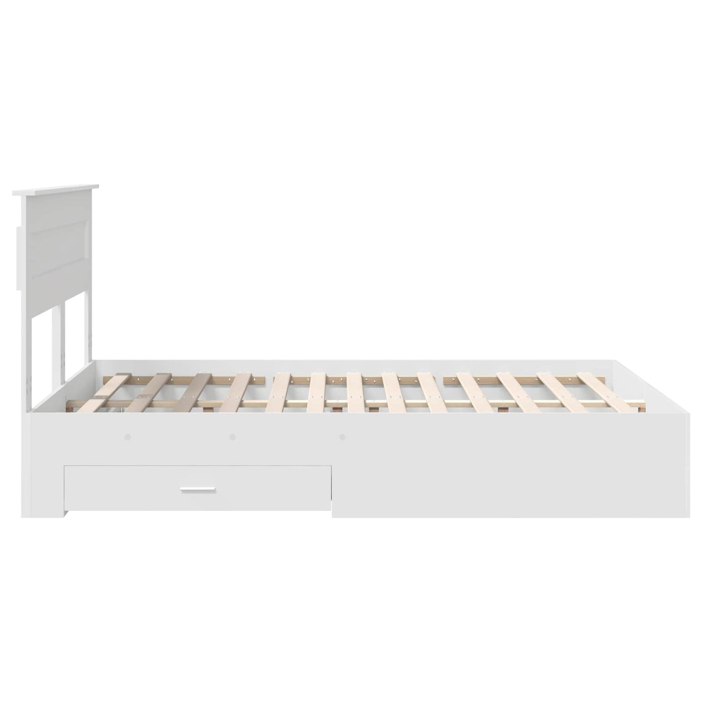 Sengestamme med hodegjerde Hvit 160 x 200 cm Konstruert tre