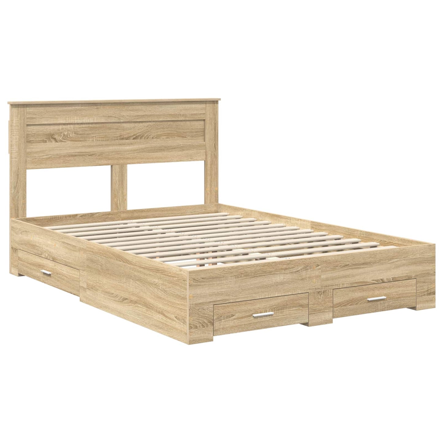 Sengestamme med skuff Sonoma eik 150 x 200 cm Konstruert tre
