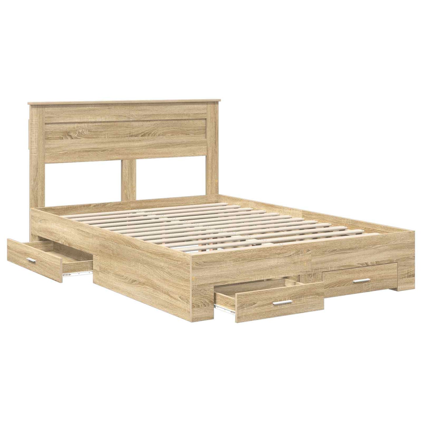 Sengestamme med skuff Sonoma eik 150 x 200 cm Konstruert tre