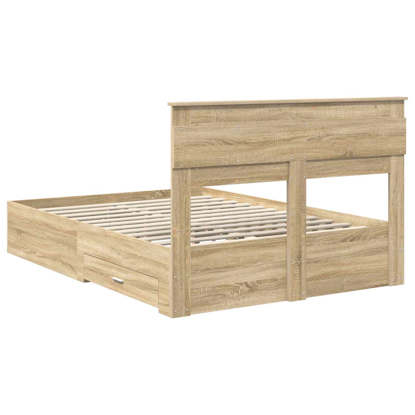 Sengestamme med skuff Sonoma eik 150 x 200 cm Konstruert tre