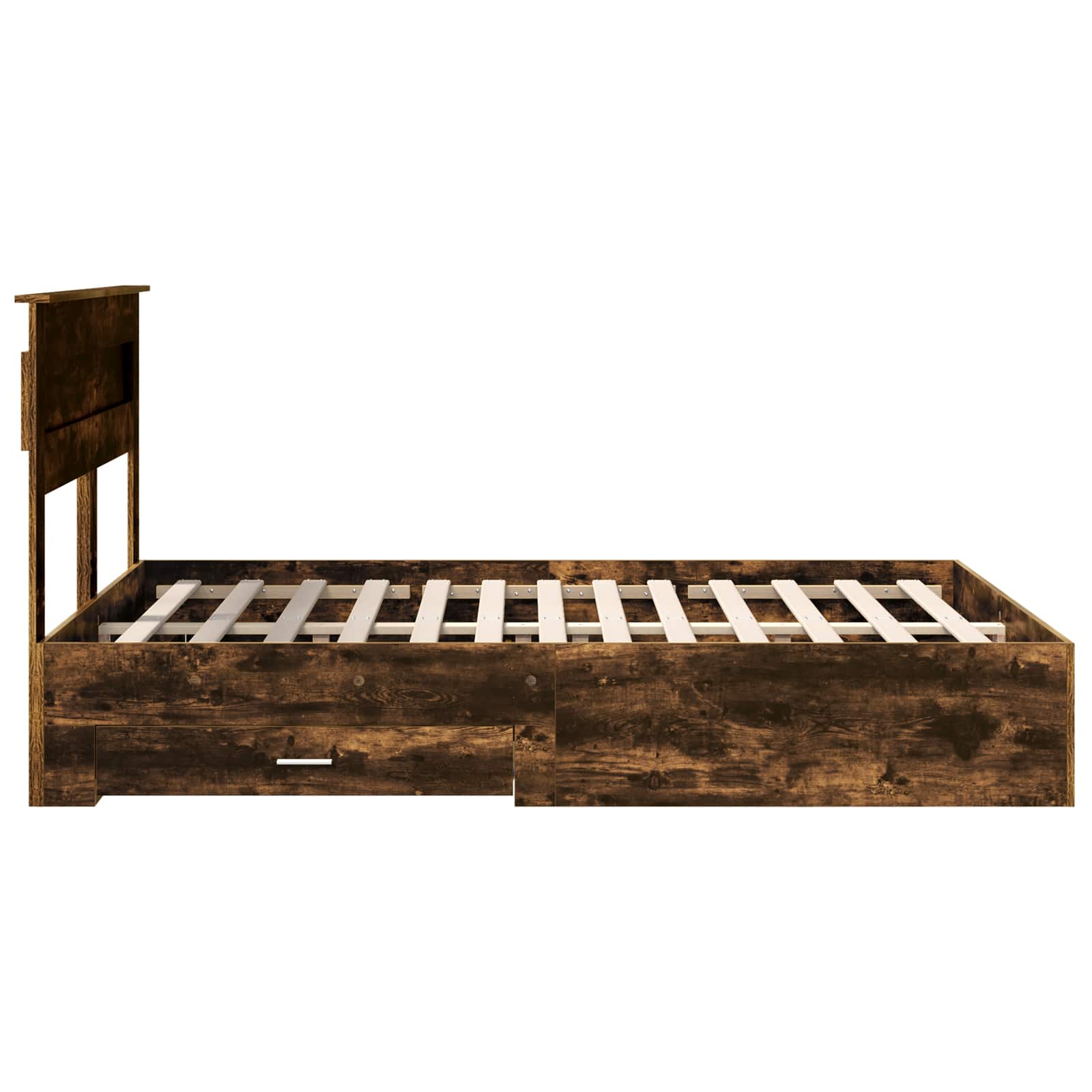 Sengestamme med hodegjerde Røkt eik 150 x 200 cm Konstruert tre