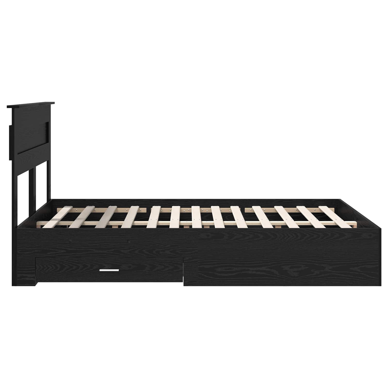 Sengestamme med skuff Svart Eik 140 x 190 cm Konstruert tre