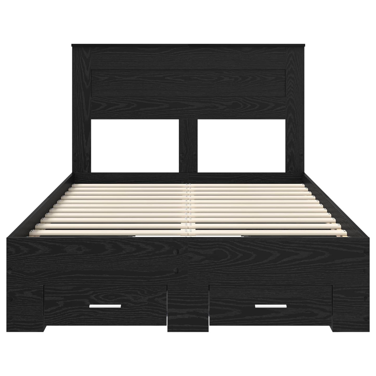 Sengestamme med skuff Svart Eik 135 x 190 cm Konstruert tre