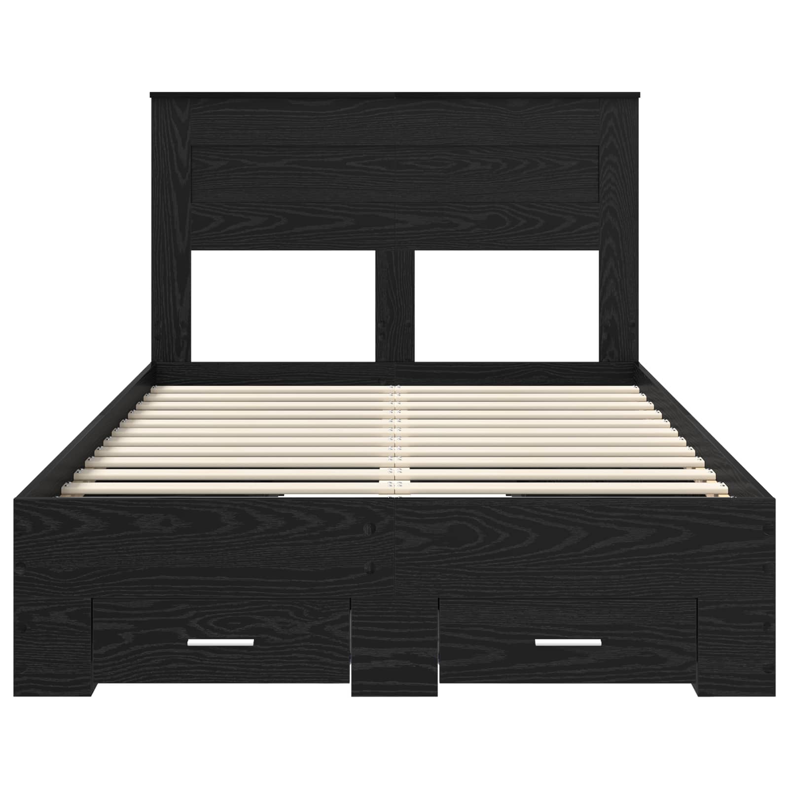 Sengestamme med skuff Svart Eik 120 x 190 cm Konstruert tre