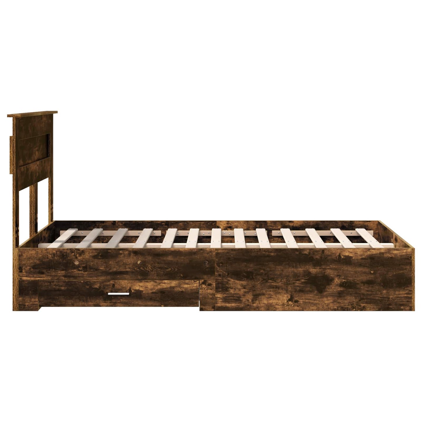 Sengestamme med hodegjerde Røkt eik 120 x 190 cm Konstruert tre
