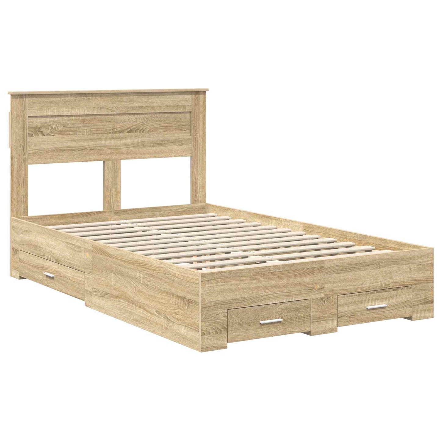 Sengestamme med skuff Sonoma eik 120 x 200 cm Konstruert tre