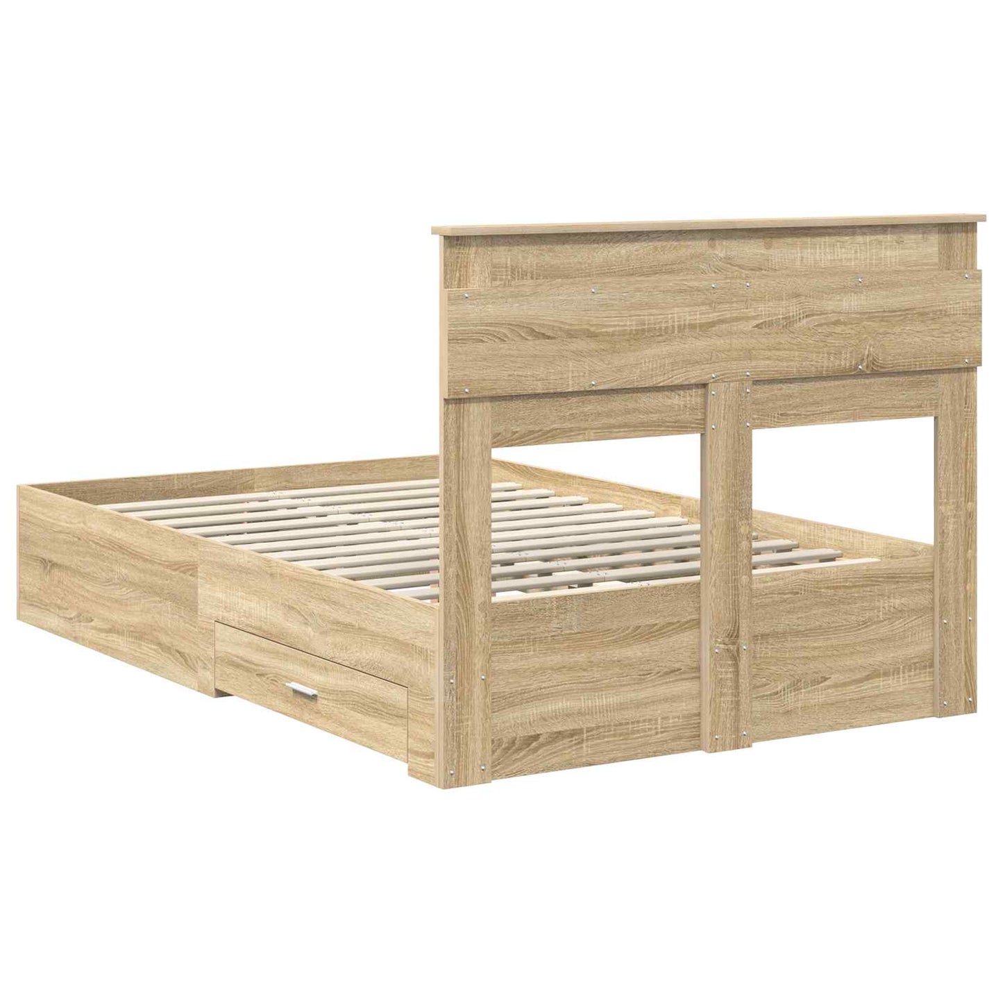 Sengestamme med skuff Sonoma eik 120 x 200 cm Konstruert tre