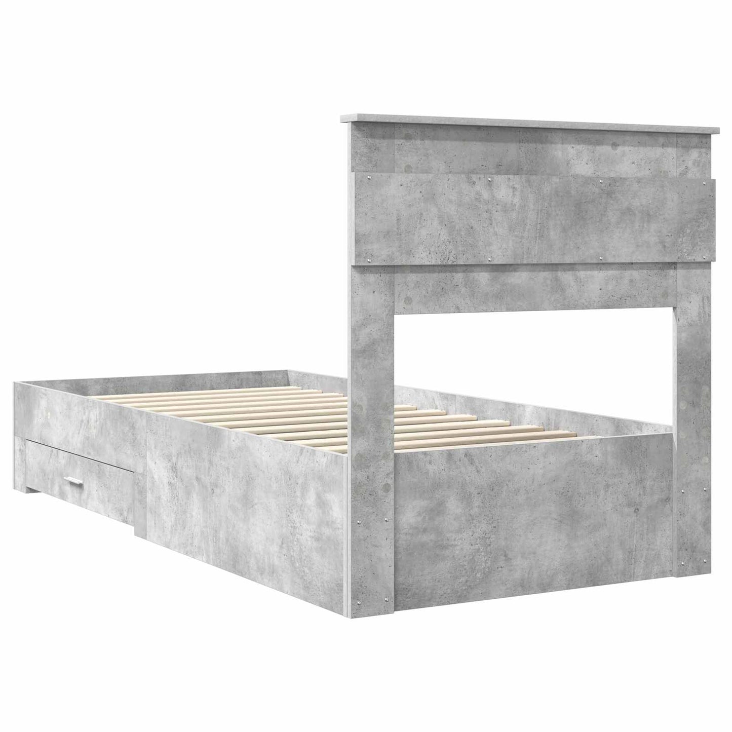 Sengestamme med skuff Betonggrå 100 x 200 cm Konstruert tre