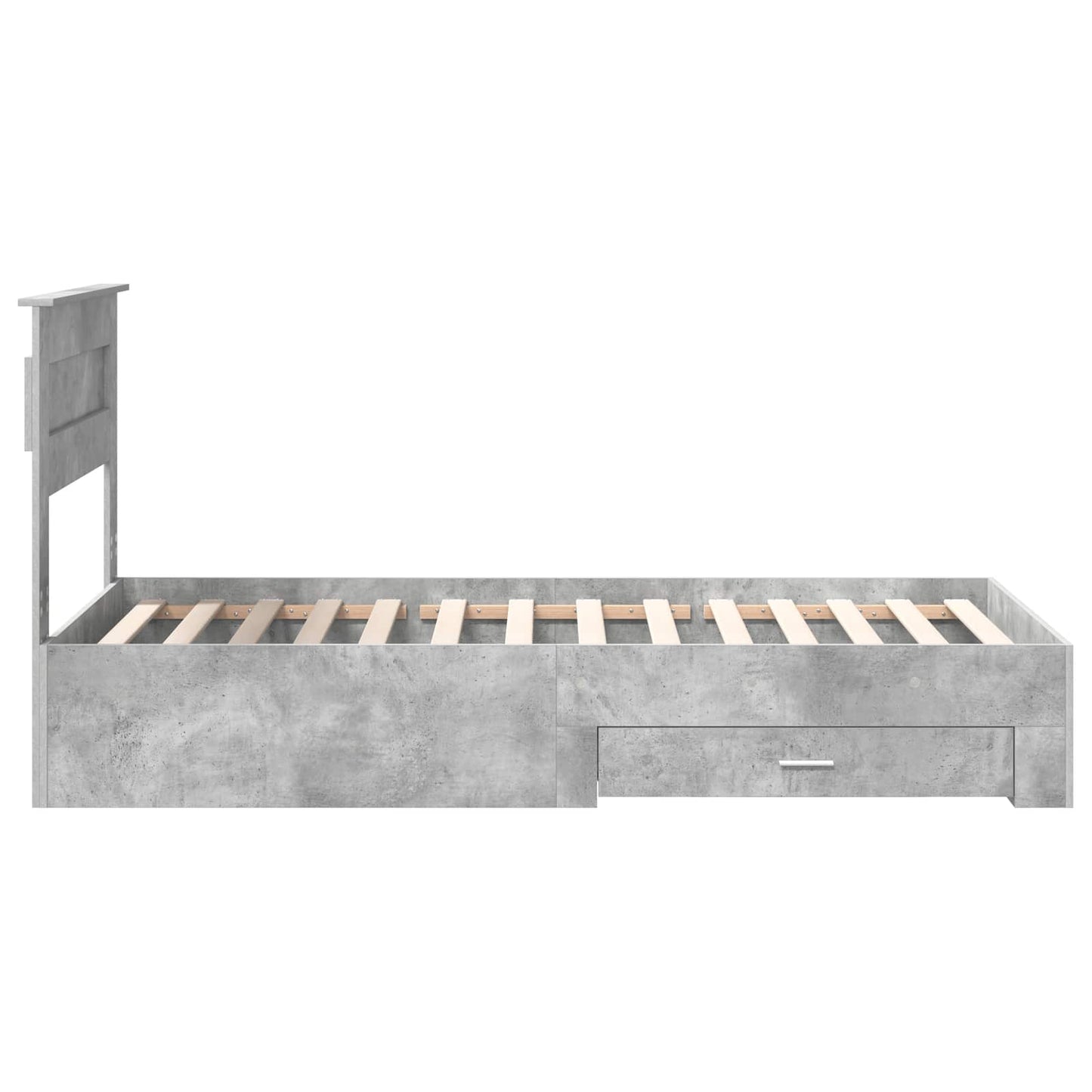 Sengestamme med skuff Betonggrå 100 x 200 cm Konstruert tre