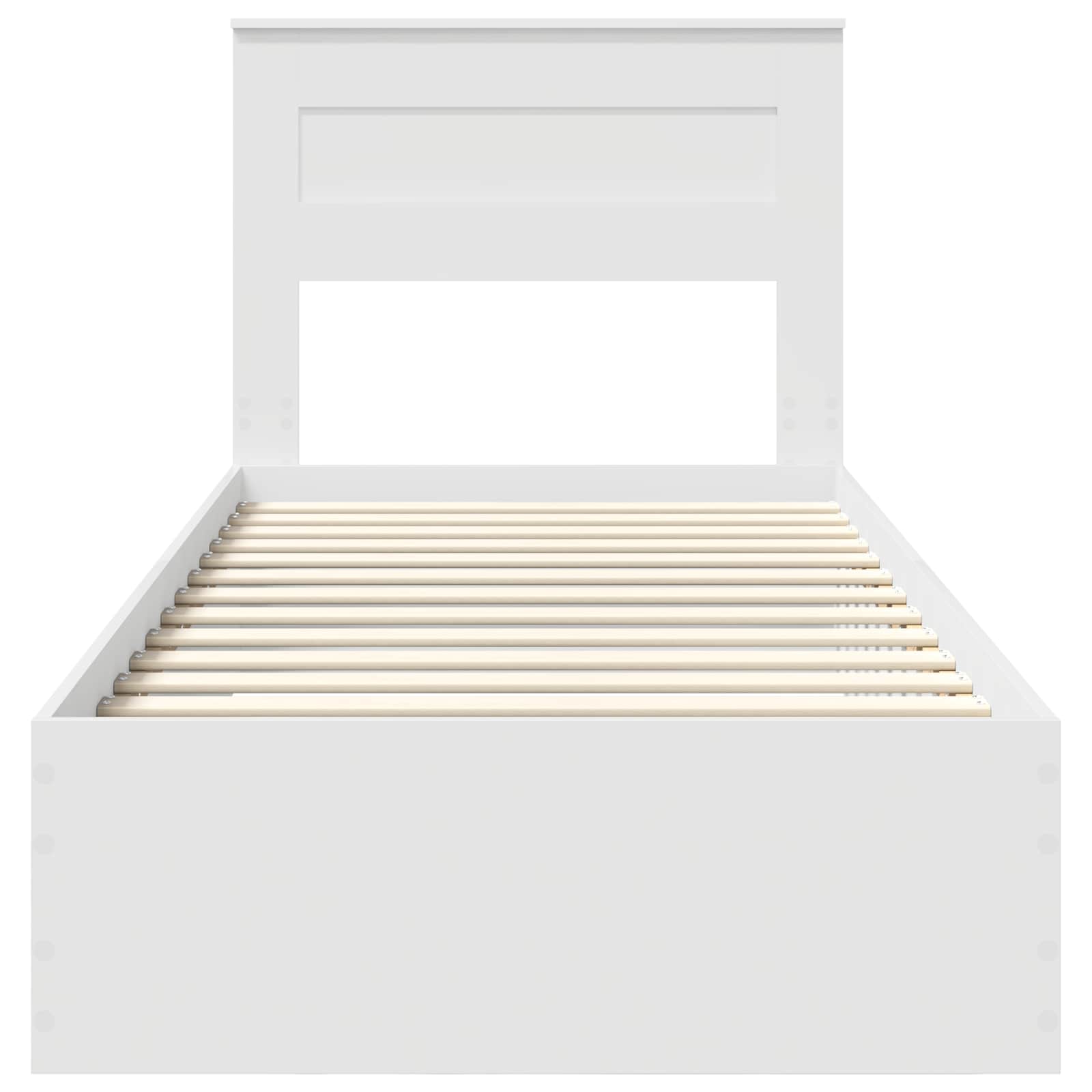 Sengestamme med hodegjerde Hvit 90 x 200 cm Konstruert tre