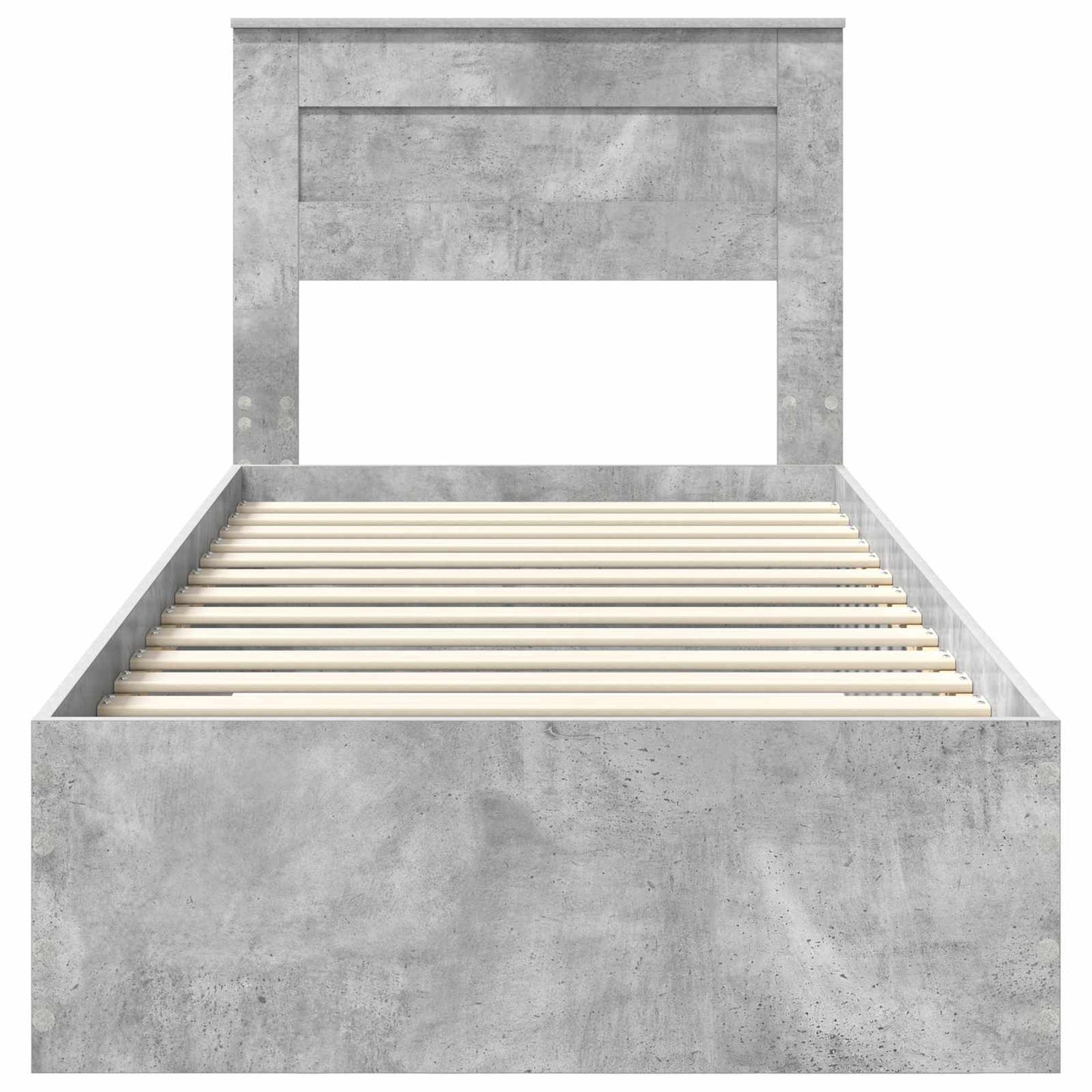 Sengestamme Betonggrå og Sølv 75 x 190 cm Konstruert tre