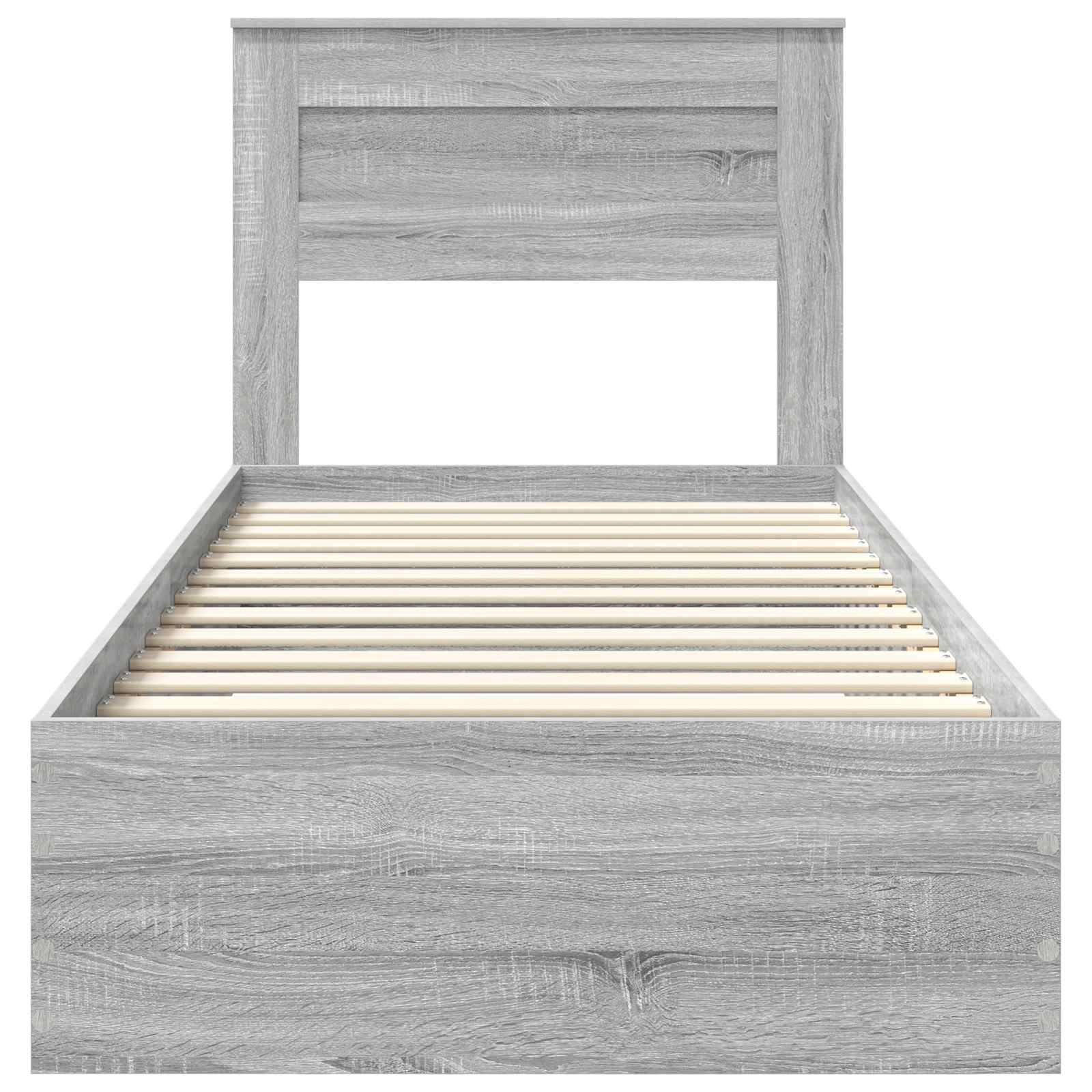 Sengestamme Grå Sonoma og Sølv 75 x 190 cm Konstruert tre