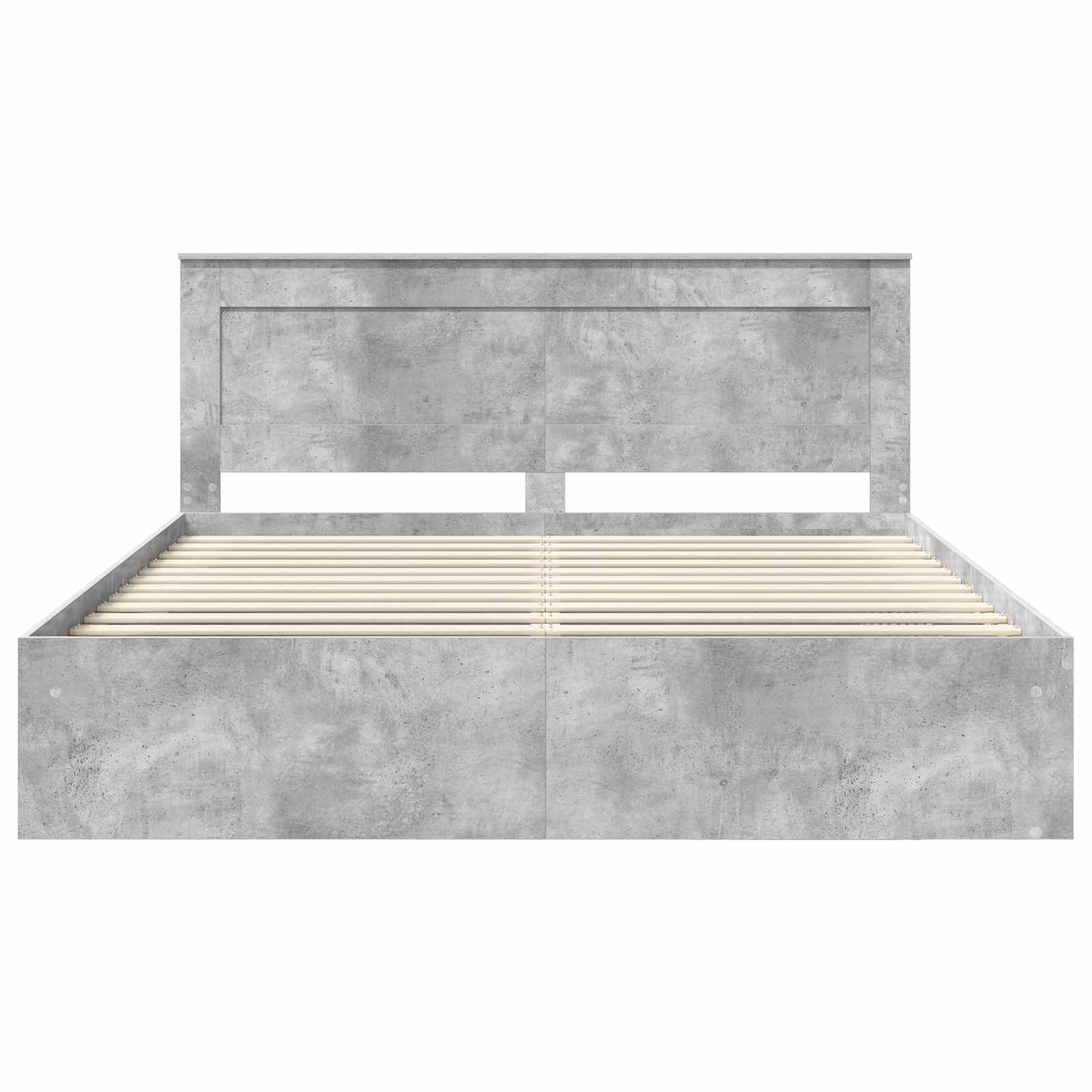 Sengestamme med hodegjerde Betong 180 x 200 cm Massiv furu