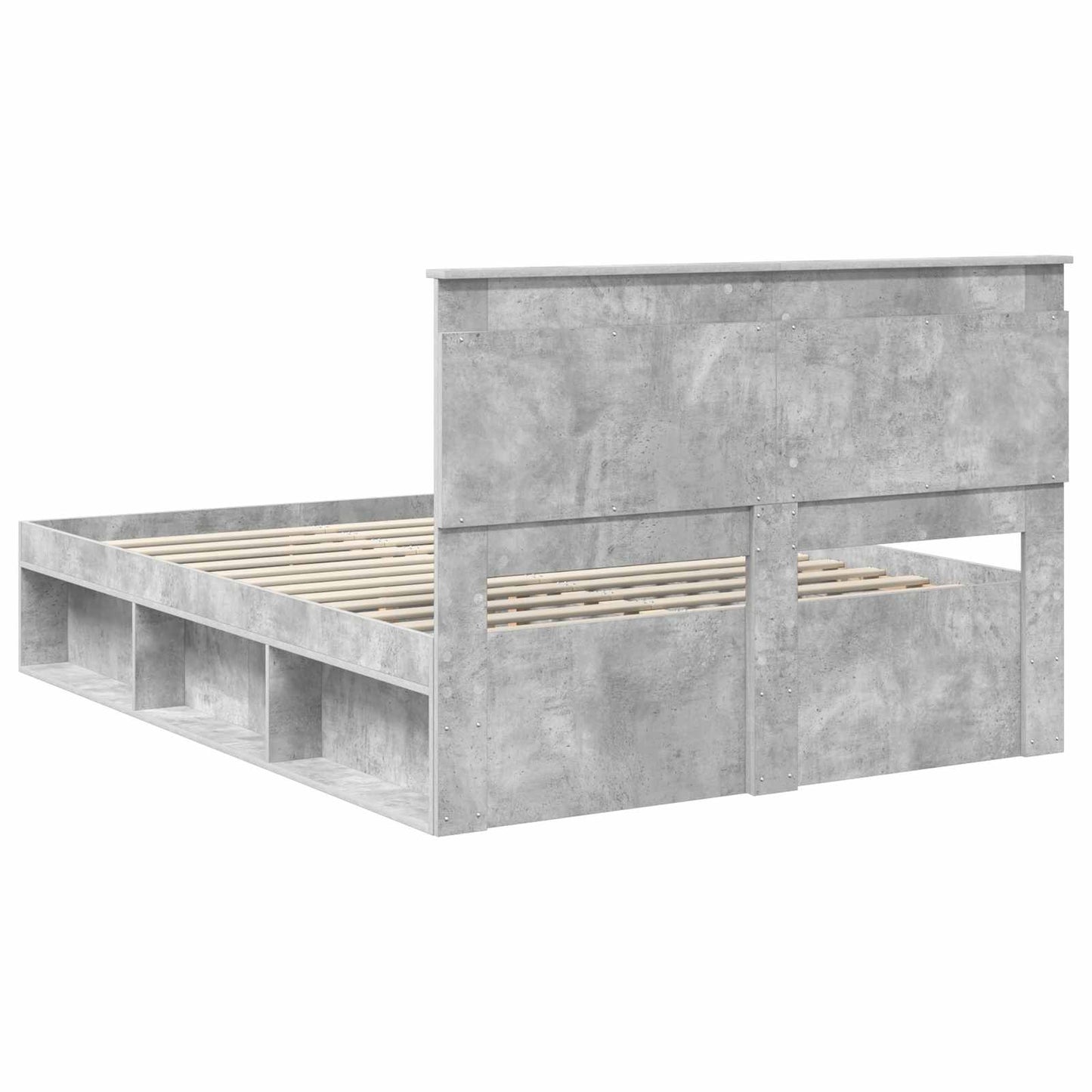 Sengestamme med hodegjerde Betong 160 x 200 cm Massiv furu