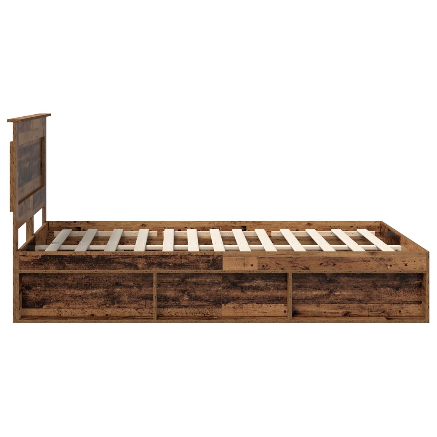 Sengestamme med hodegjerde Gammelt tre 150 x 200 cm Massiv furu