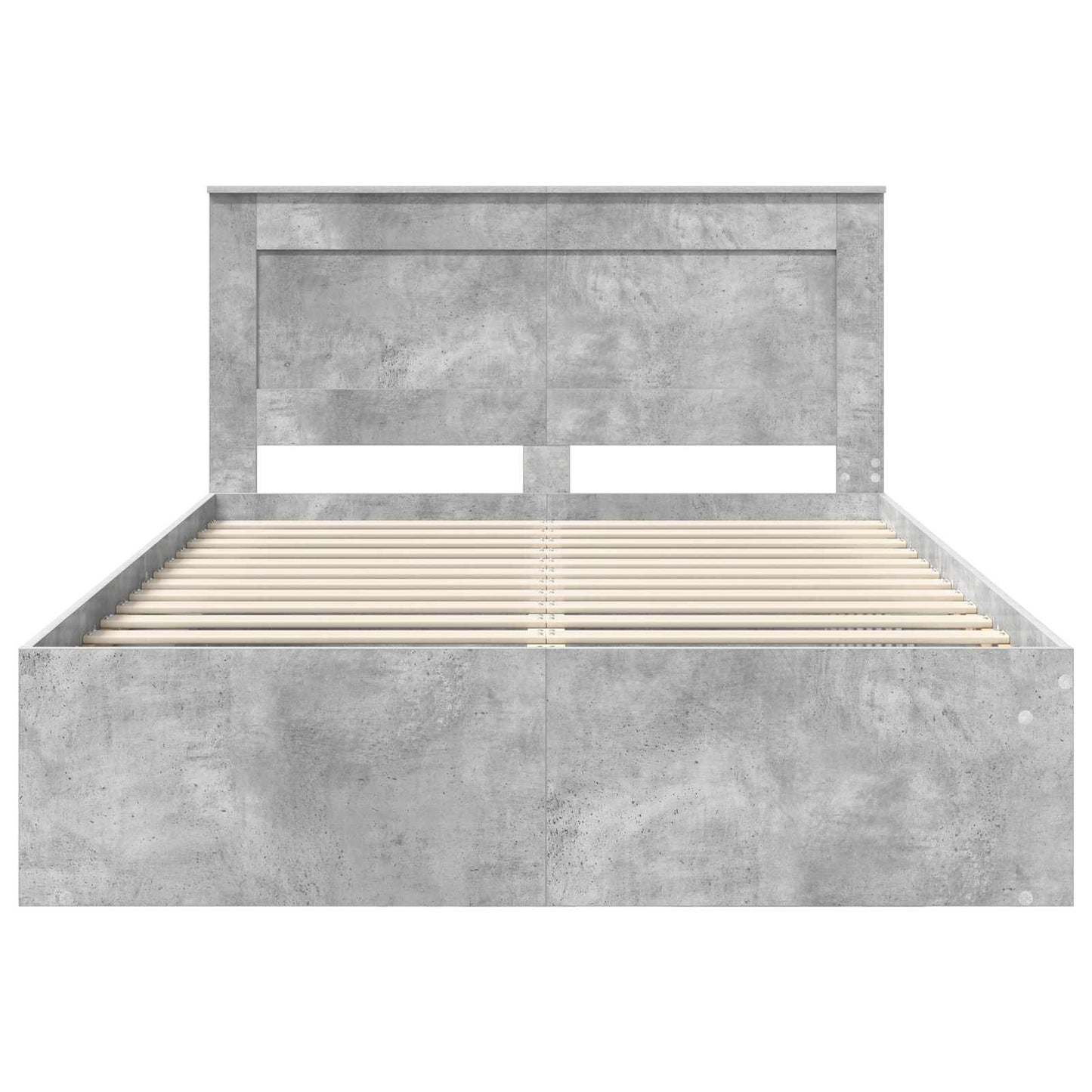 Sengestamme med hodegjerde Betong 140 x 190 cm Massiv furu