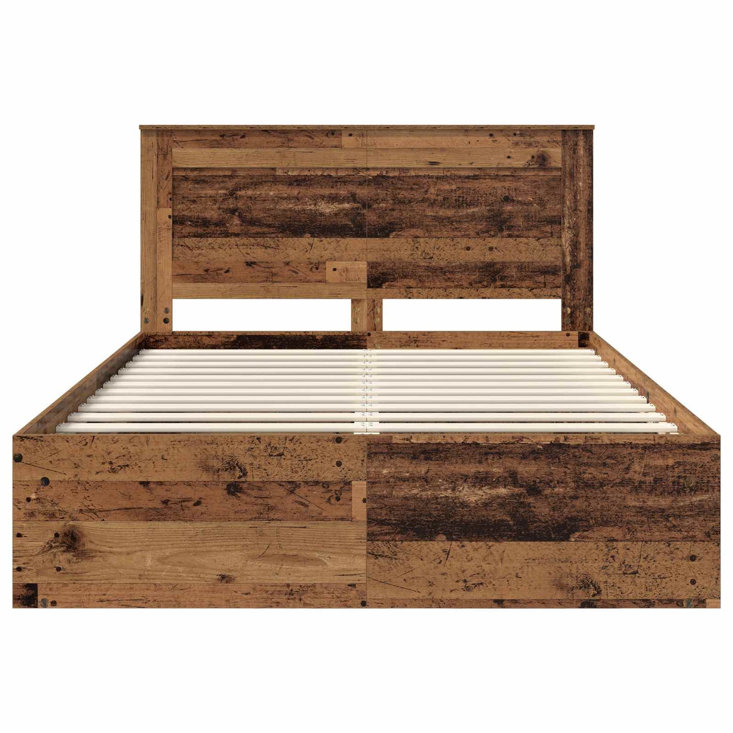 Sengestamme med hodegjerde Gammelt tre 140 x 190 cm Massiv furu