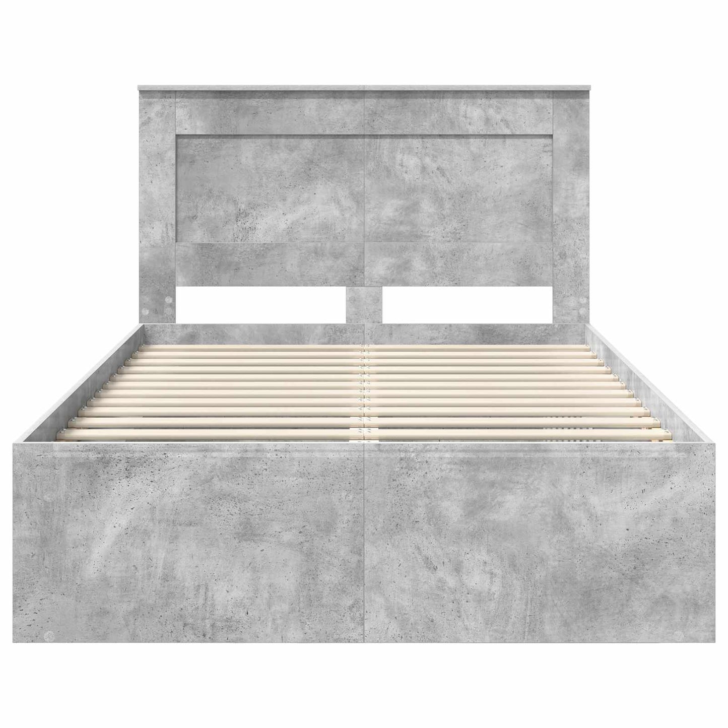 Sengestamme med skuff Betonggrå 135 x 190 cm Massiv furu