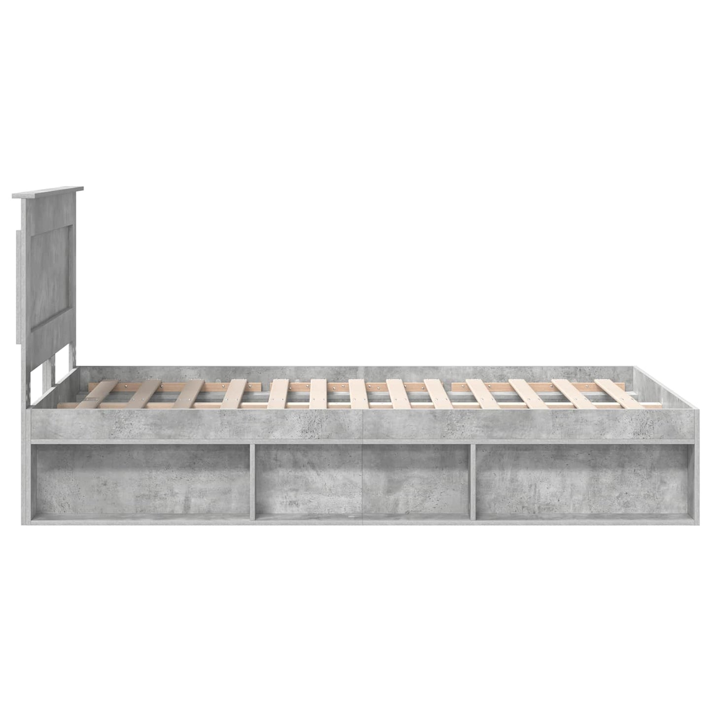 Sengestamme med skuff Betonggrå 135 x 190 cm Massiv furu