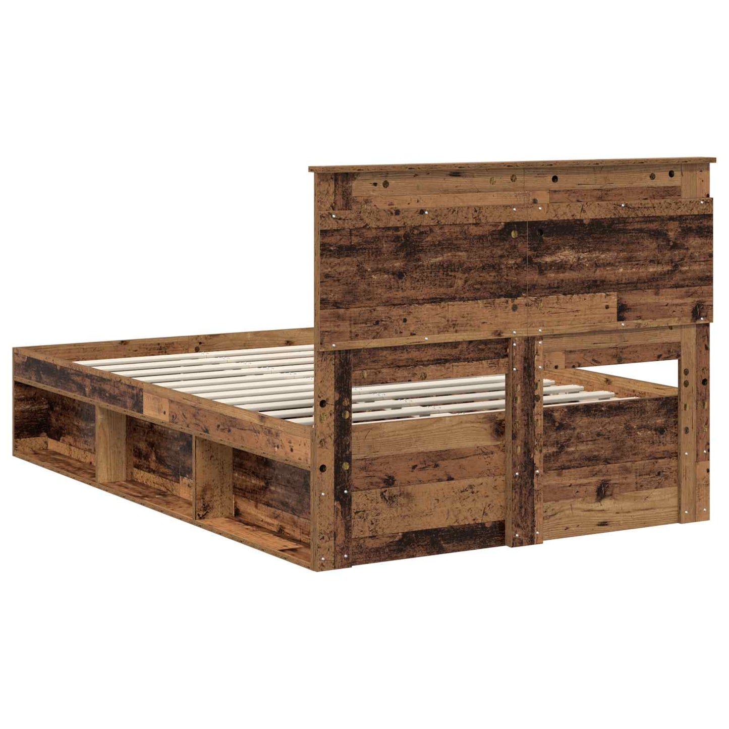 Sengestamme med hodegjerde Gammelt tre 135 x 190 cm Massiv furu