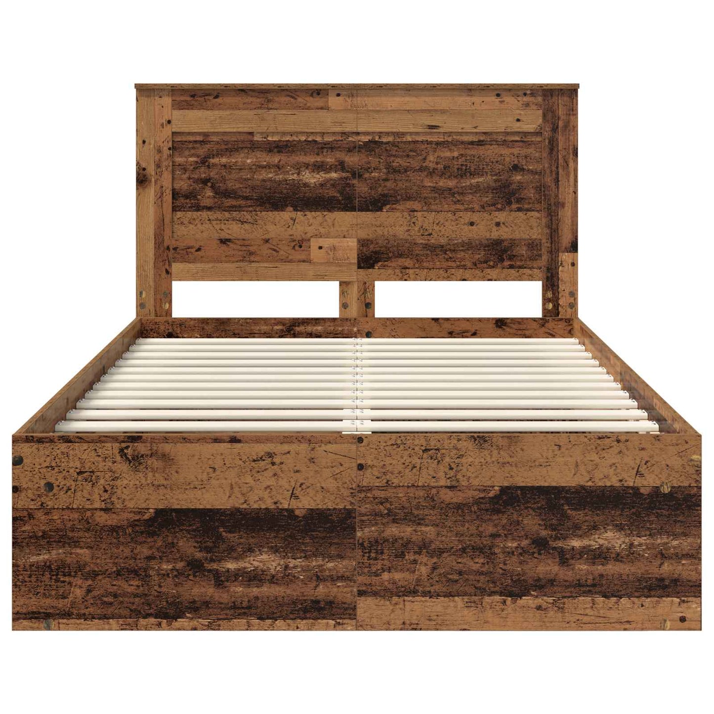 Sengestamme med hodegjerde Gammelt tre 135 x 190 cm Massiv furu