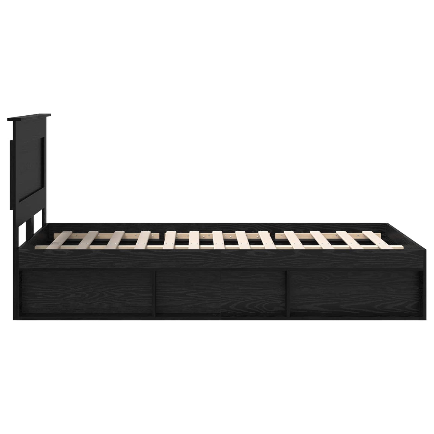 Sengestamme med skuff Ensfarget Svart 120 x 190 cm Massiv furu