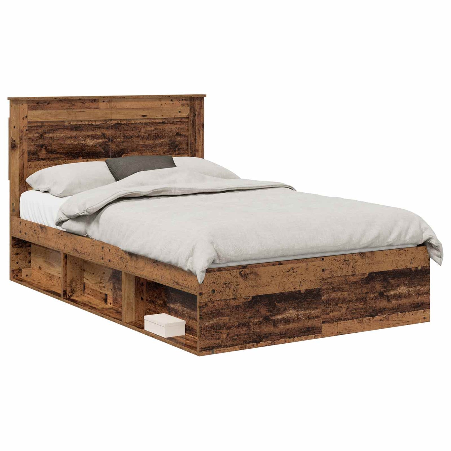 Sengestamme med hodegjerde Gammelt tre 120 x 200 cm Massiv furu