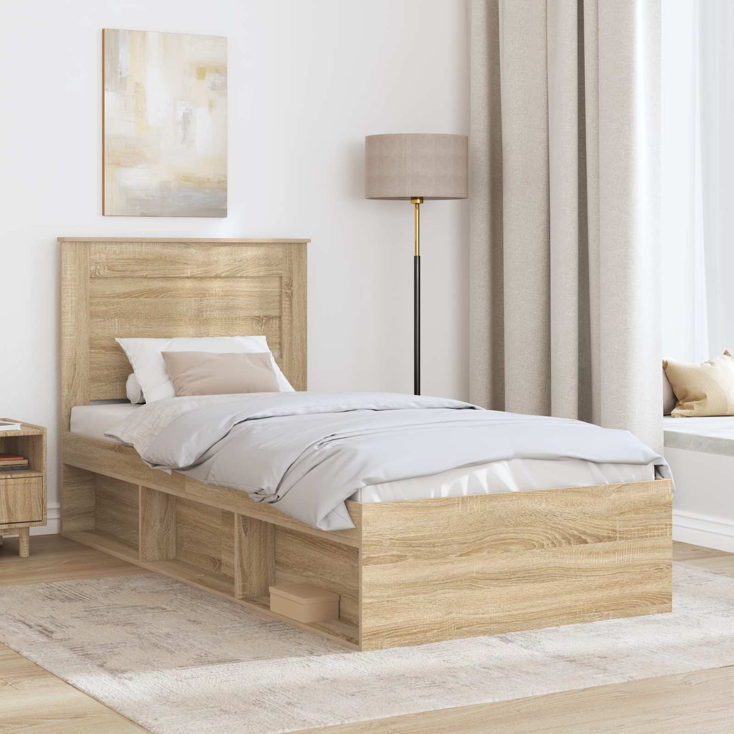 Sengestamme med hodegjerde Sonoma 100 x 200 cm Massiv furu