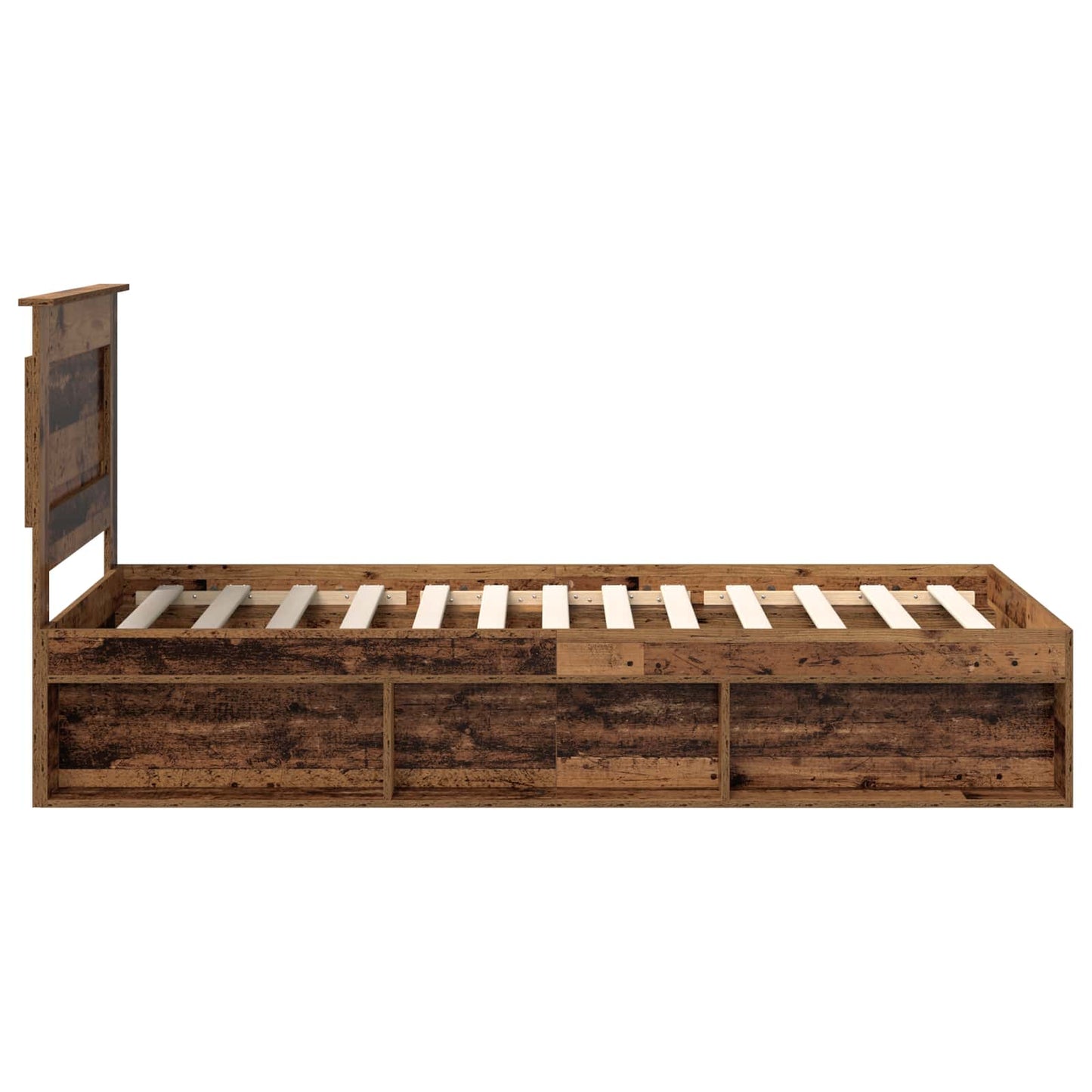 Sengestamme med hodegjerde Gammelt tre 90 x 190 cm Massiv furu