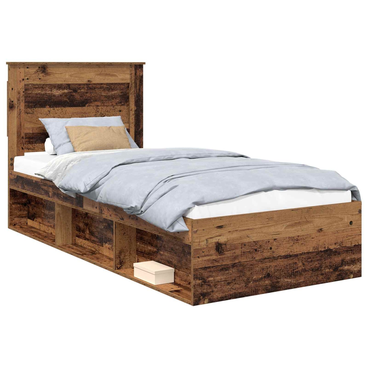 Sengestamme med hodegjerde Gammelt tre 90 x 200 cm Massiv furu