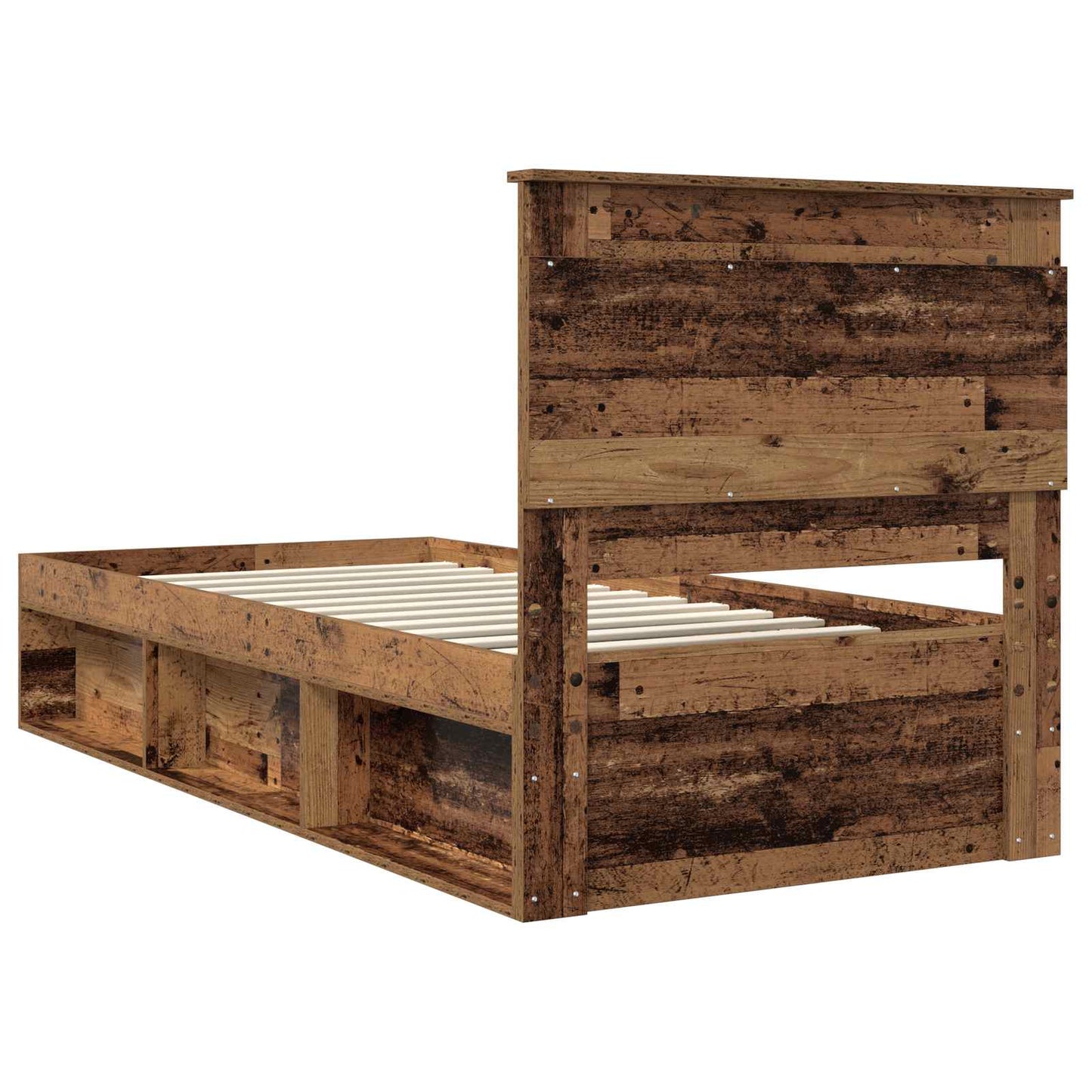 Sengestamme med hodegjerde Gammelt tre 75 x 190 cm Massiv furu