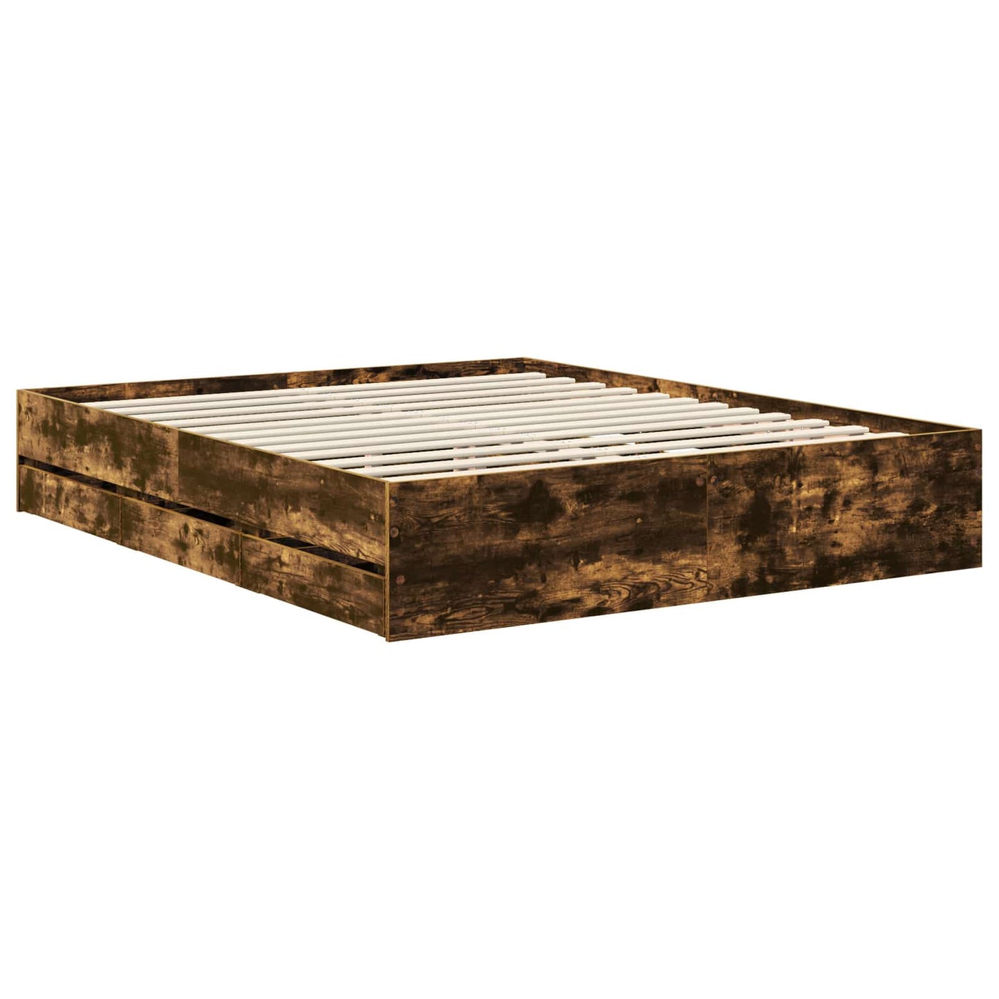Sengestamme med skuff Røkt eik 160 x 200 cm Ingeniørtre