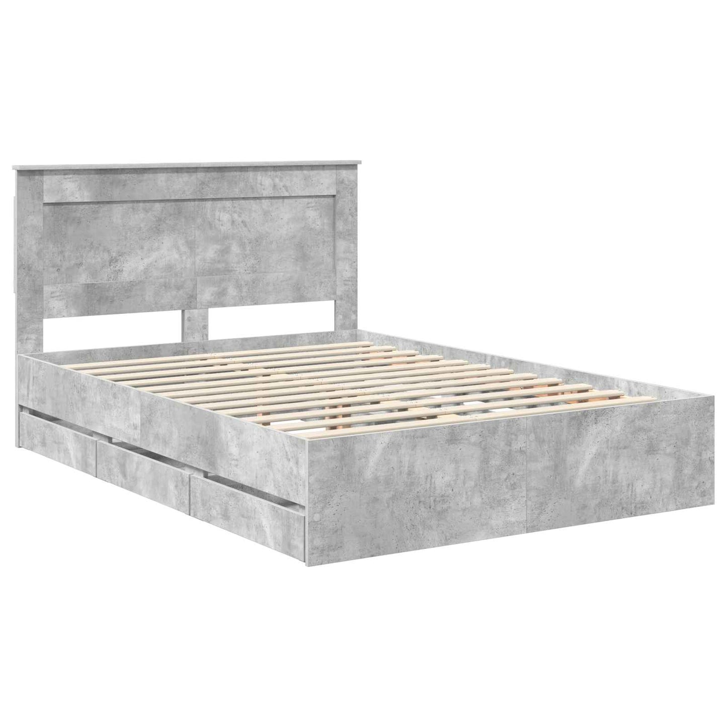 Sengestamme med skuff Betonggrå 150 x 200 cm Ingeniørtre