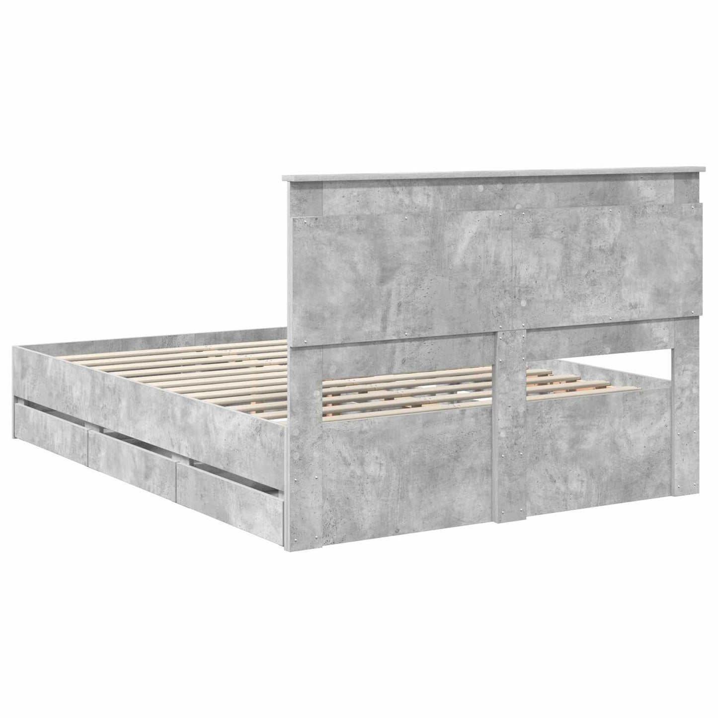 Sengestamme med skuff Betonggrå 150 x 200 cm Ingeniørtre