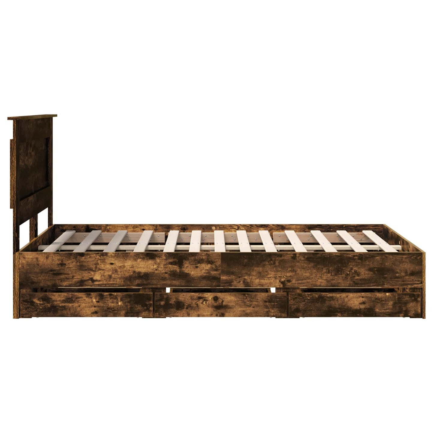 Sengestamme med skuff Røkt eik 120 x 190 cm Ingeniørtre