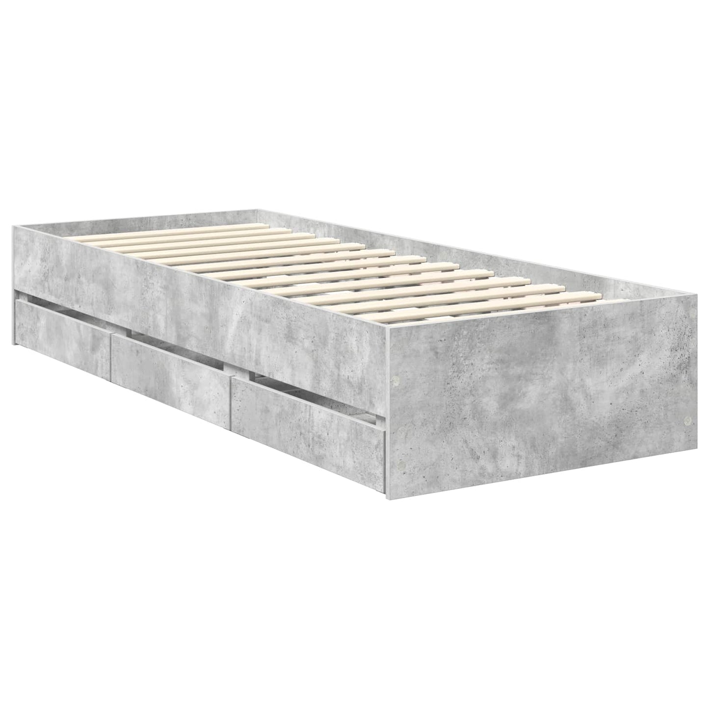 Sengestamme med skuff Betonggrå 75 x 190 cm Ingeniørtre