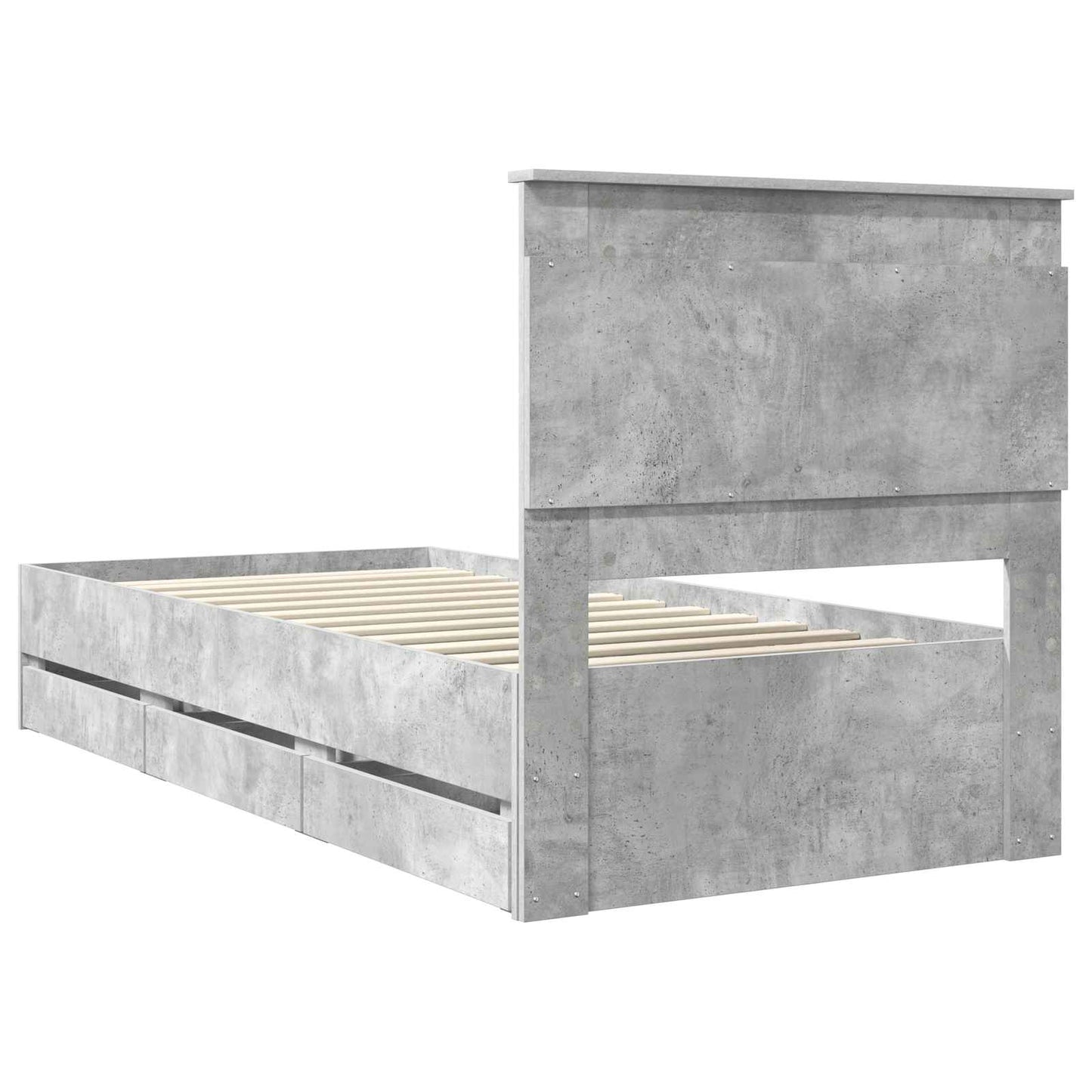 Sengestamme med skuff Betonggrå 75 x 190 cm Ingeniørtre