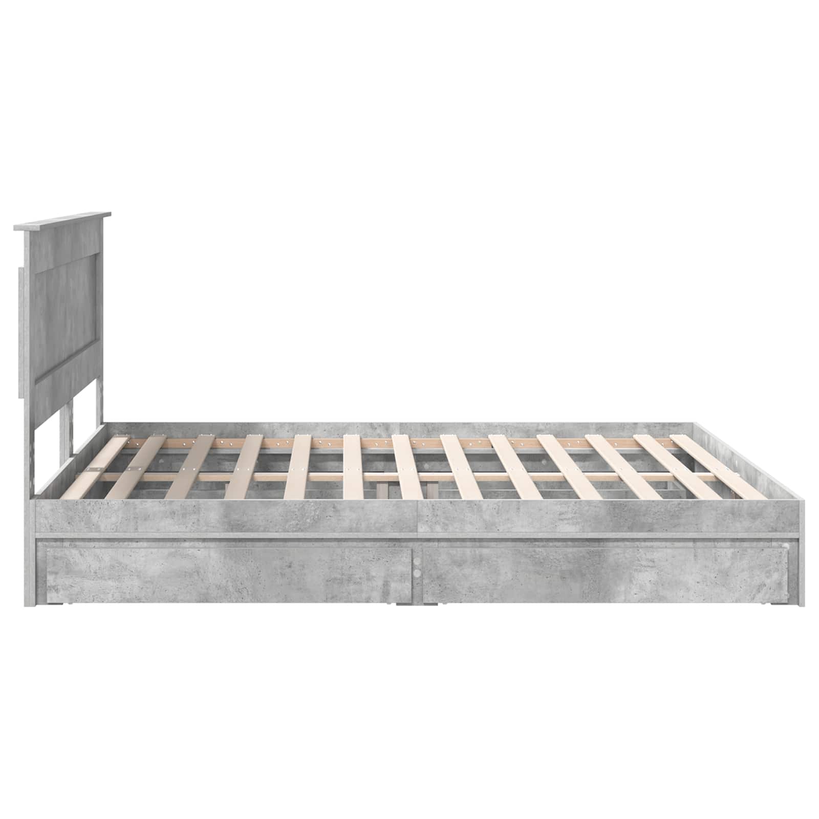 Seng med Oppbevaring Betonggrå 180 x 200 cm Konstruert tre