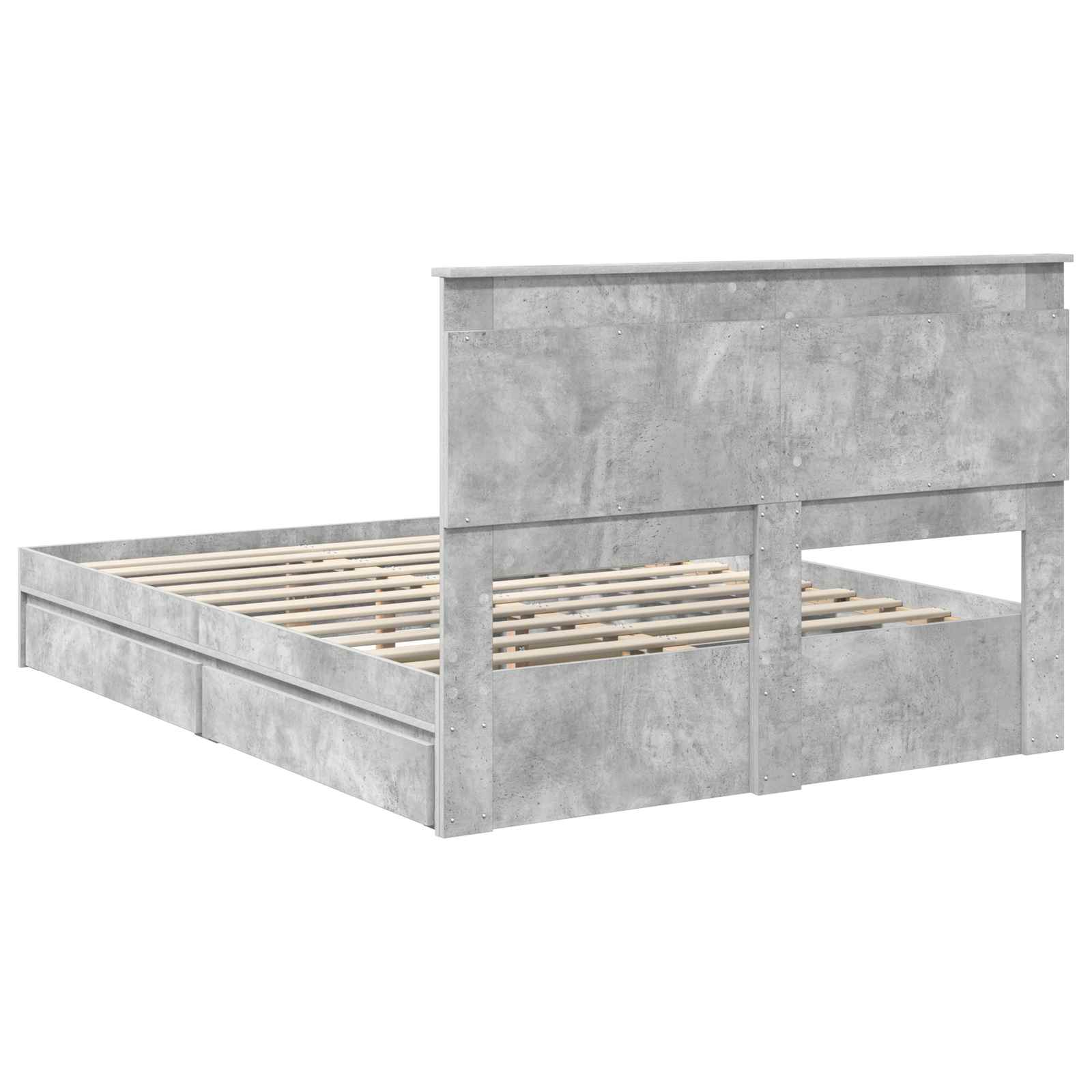 Seng med Oppbevaring Betonggrå 160 x 200 cm Konstruert tre