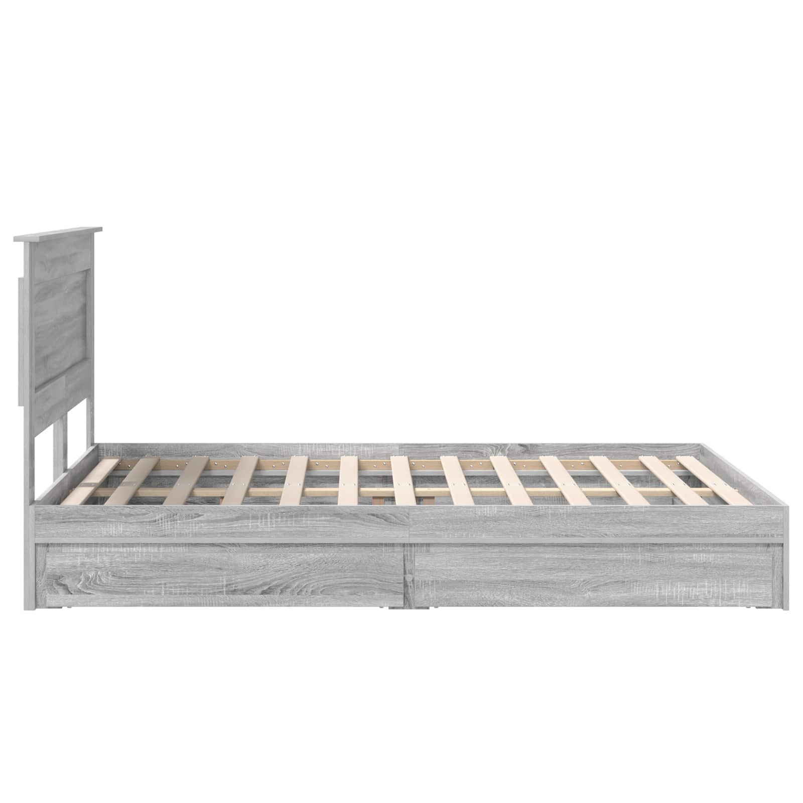 Seng med Oppbevaring Grå Sonoma 160 x 200 cm Konstruert tre
