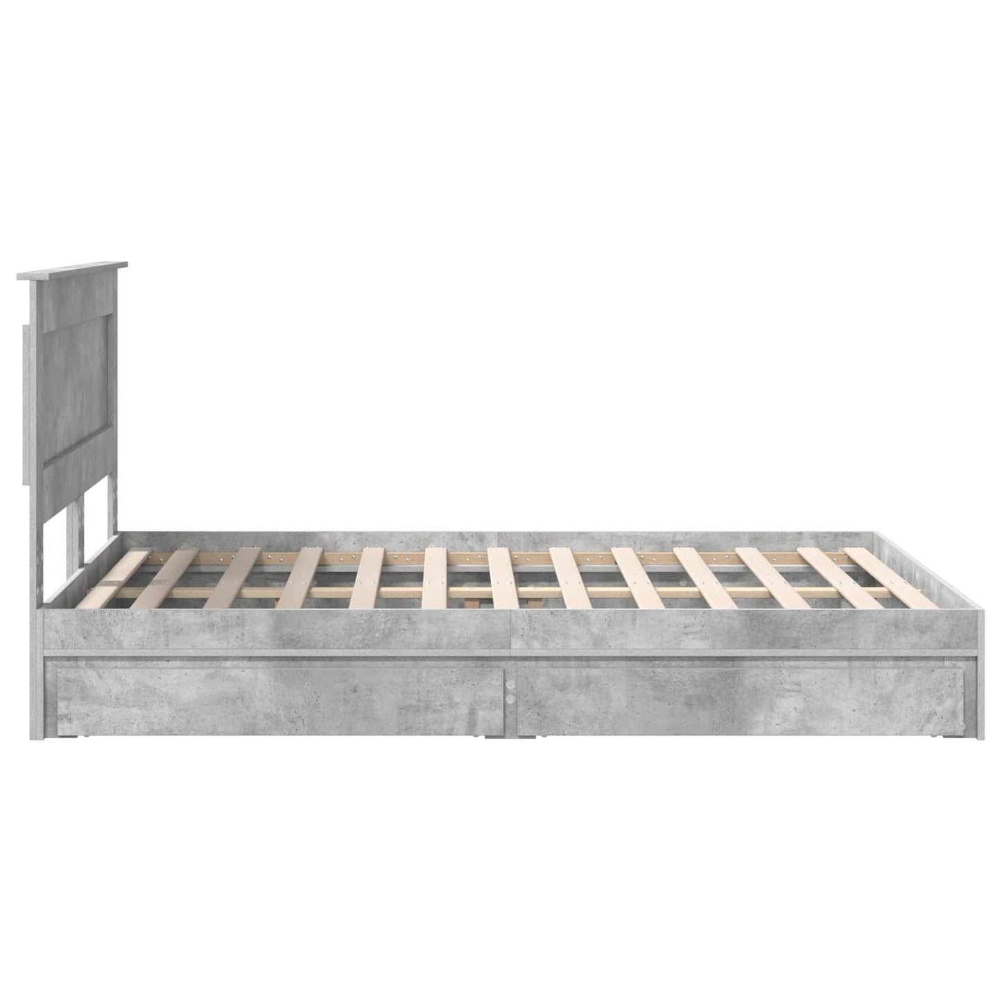Seng med Oppbevaring Betonggrå 150 x 200 cm Konstruert tre