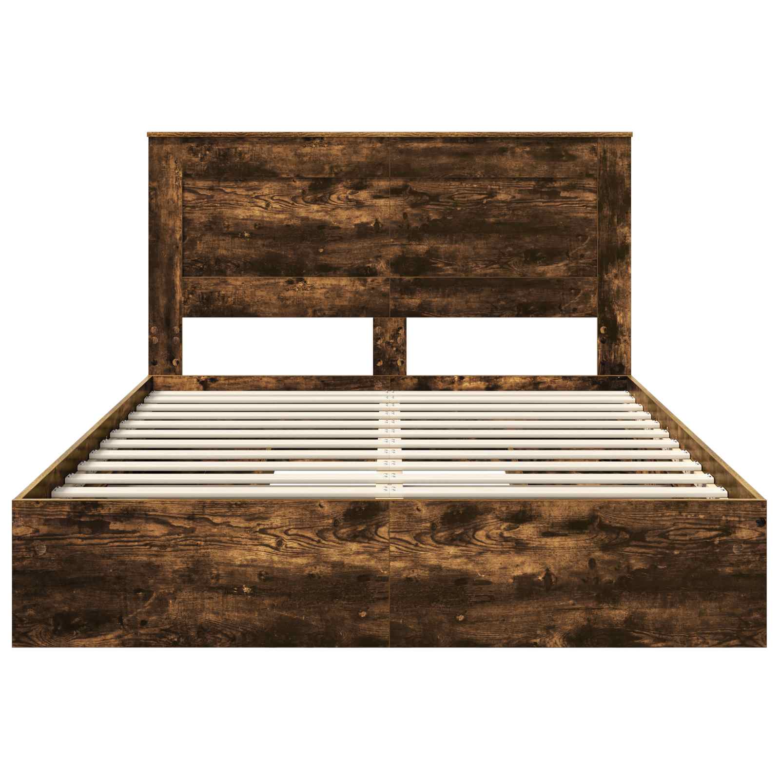 Seng med Oppbevaring Røkt eik 140 x 200 cm Konstruert tre