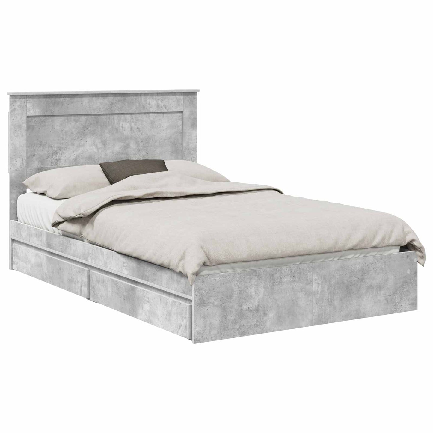 Seng med Oppbevaring Betonggrå 135 x 190 cm Konstruert tre