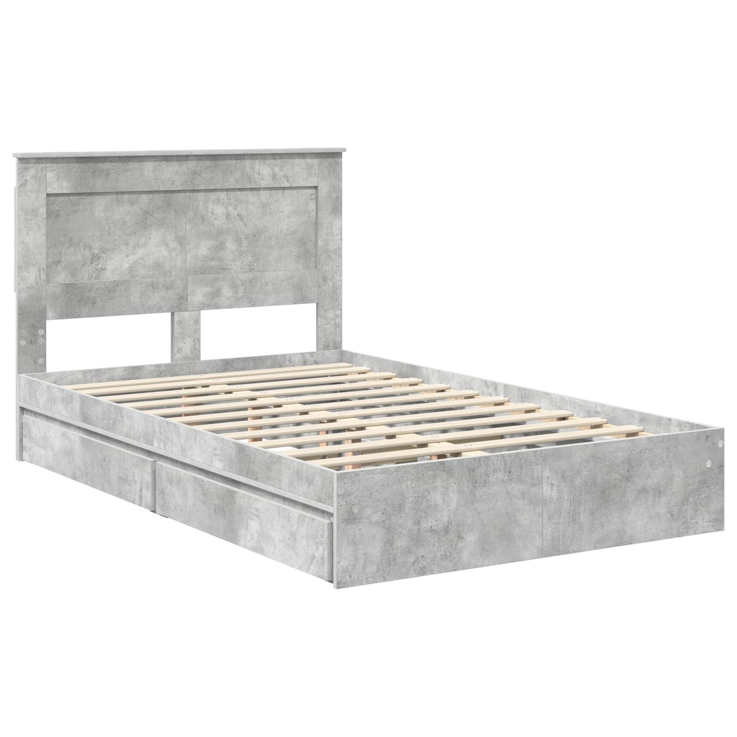 Seng med Oppbevaring Betonggrå 135 x 190 cm Konstruert tre