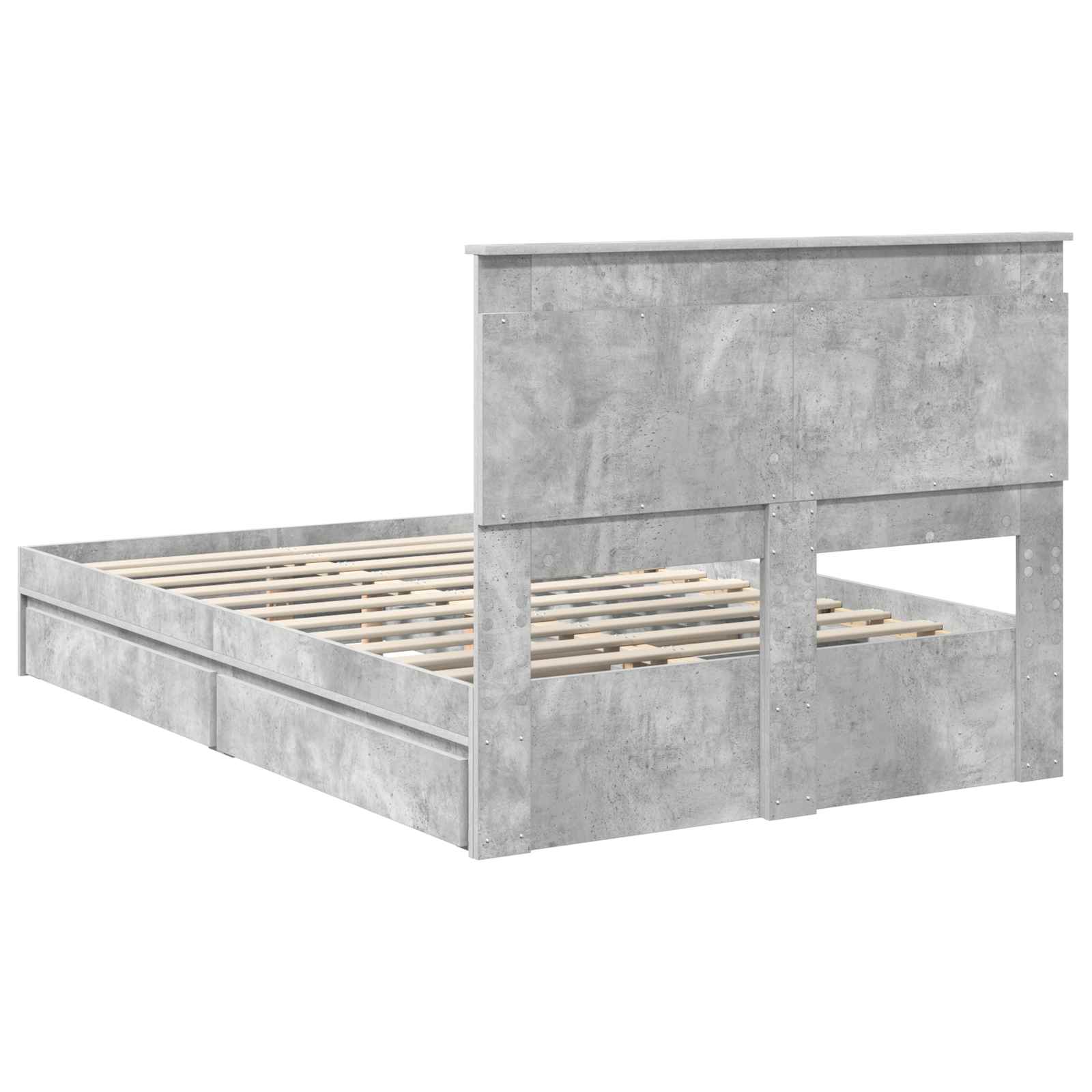 Seng med Oppbevaring Betonggrå 135 x 190 cm Konstruert tre