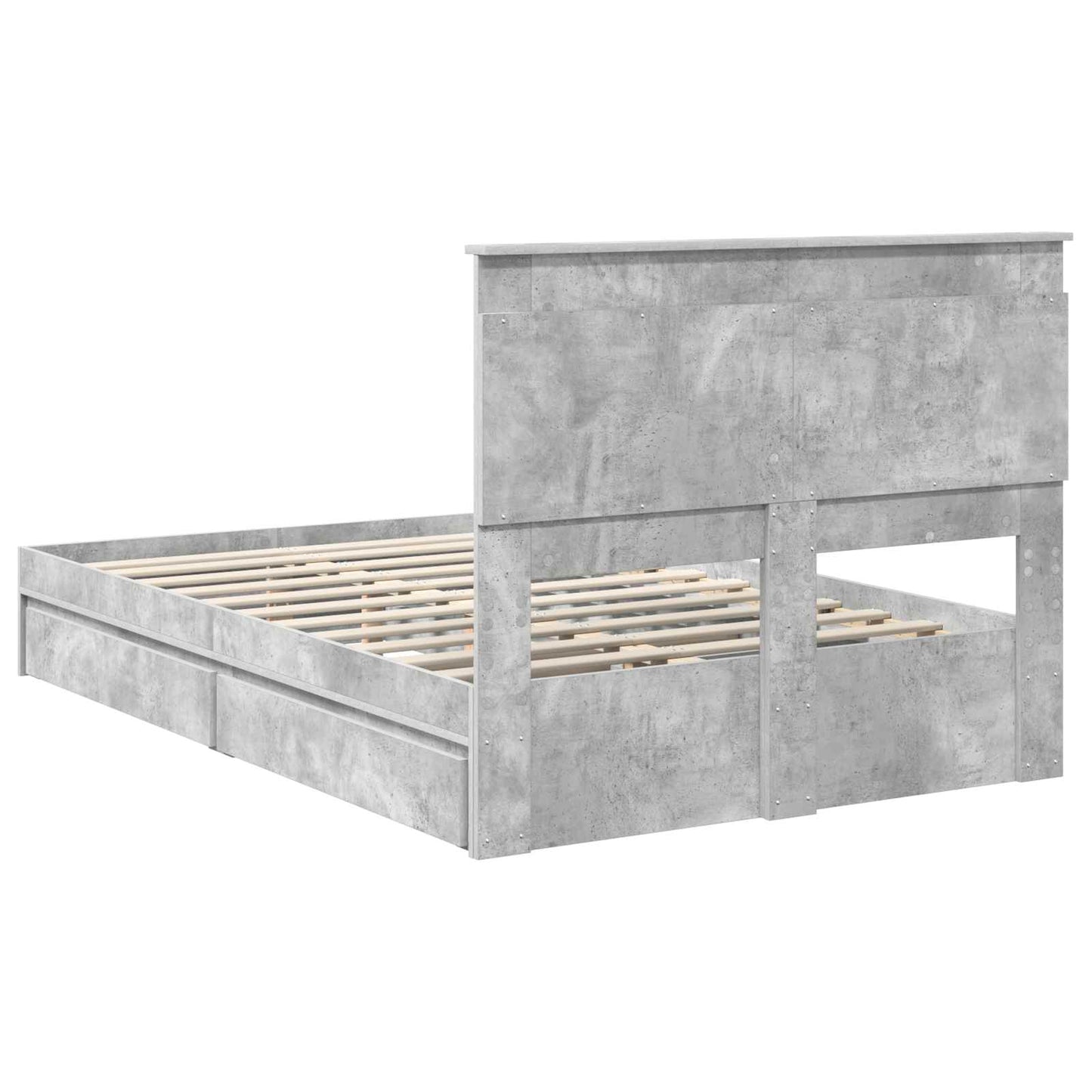 Seng med Oppbevaring Betonggrå 135 x 190 cm Konstruert tre