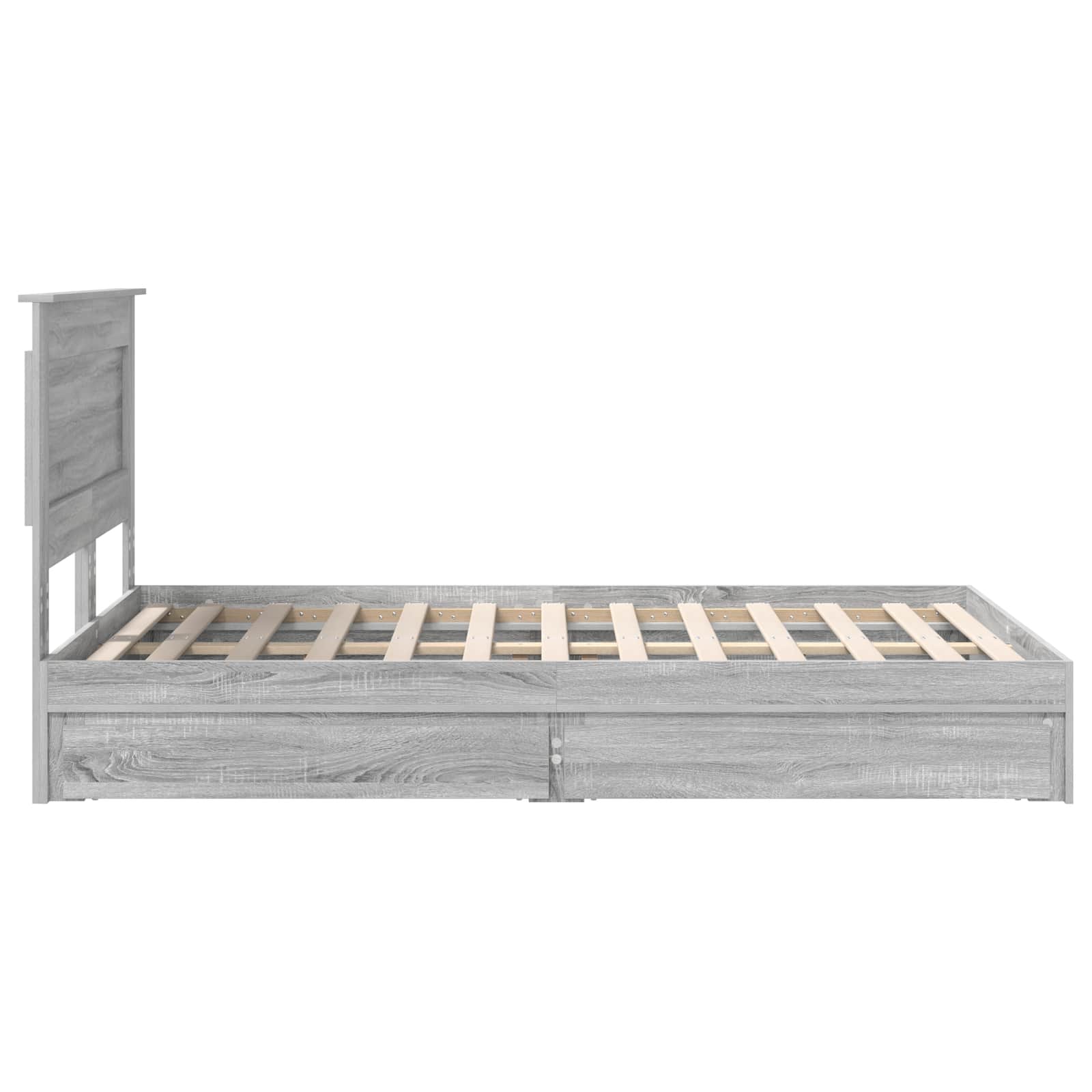 Seng med Oppbevaring Grå Sonoma 135 x 190 cm Konstruert tre