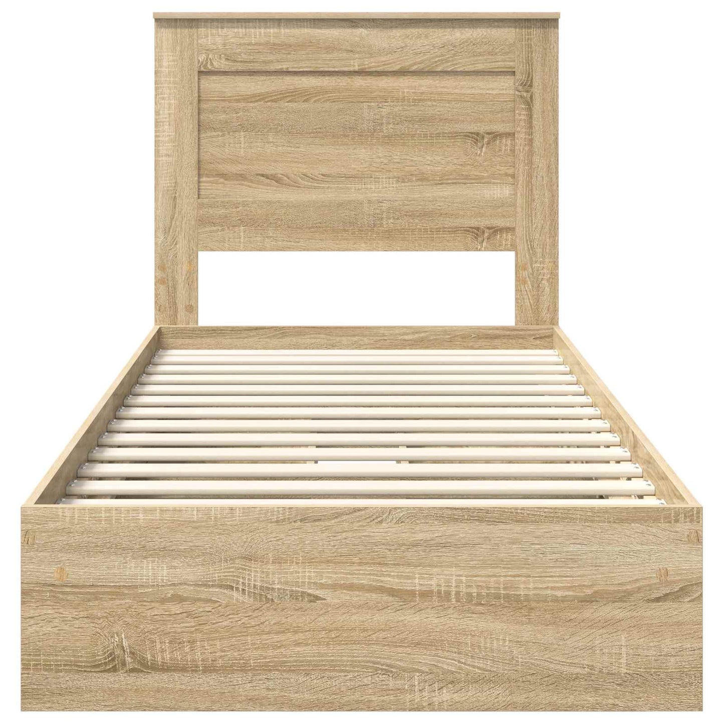 Seng med Oppbevaring Sonoma eik 100 x 200 cm Konstruert tre