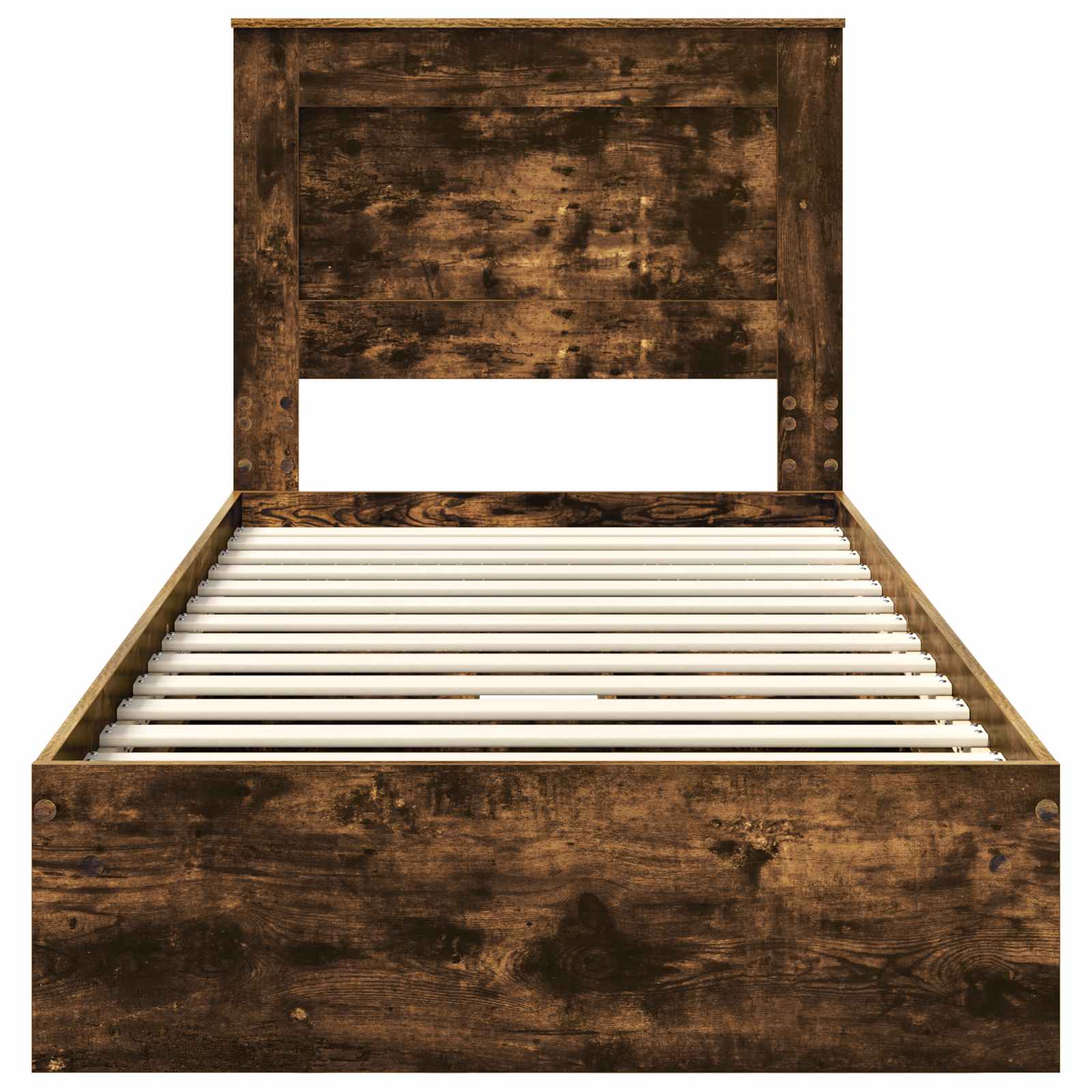 Seng med Oppbevaring Røkt eik 90 x 200 cm Konstruert tre