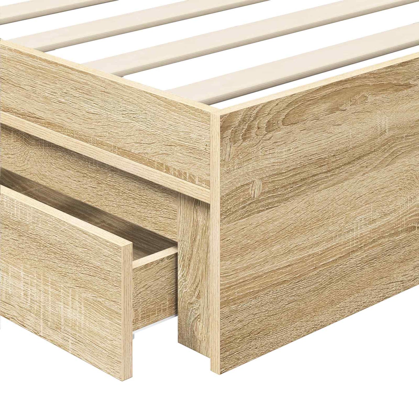 Seng med Oppbevaring Sonoma eik 75 x 190 cm Konstruert tre